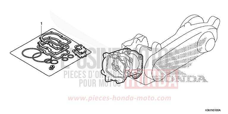GASKET KIT A for PCX 125 PEARL SIENA RED (R320) from 2017